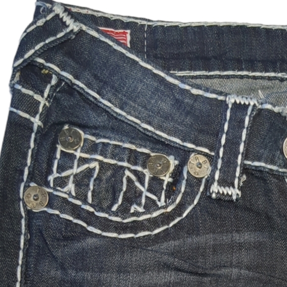 True Religion Joey Blue Denim capris Size 28 - Picture 5 of 16